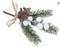 Artificial Floral Christmas Picks Flocked Pine Branches with Snowy White Berry Stems Spray of Holly Berries with Pinecones for Flower Arrangement Winter Holiday Season Décor Xmas Tree Wreath